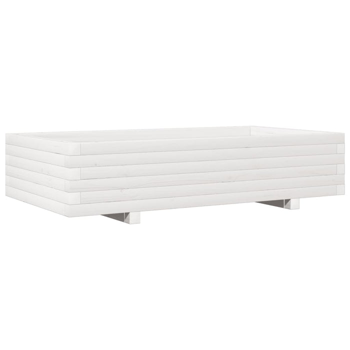 Jardinieră de grădină, alb, 110x60x26,5 cm, lemn masiv de pin - WALTI WALTI