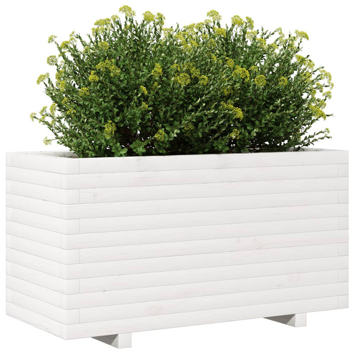 Jardinieră de grădină, alb, 90x40x49,5 cm, lemn masiv de pin - WALTI WALTI
