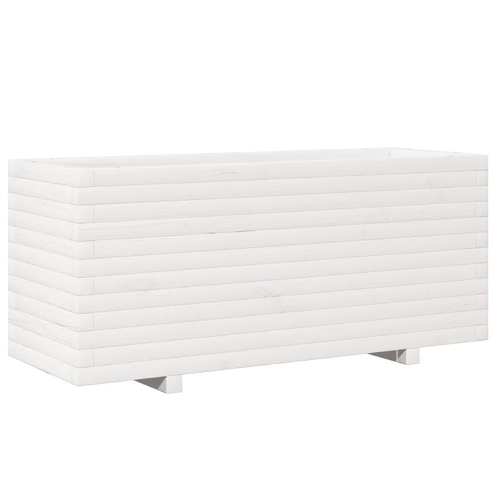Jardinieră de grădină, alb, 110x40x49,5 cm, lemn masiv de pin - WALTI WALTI