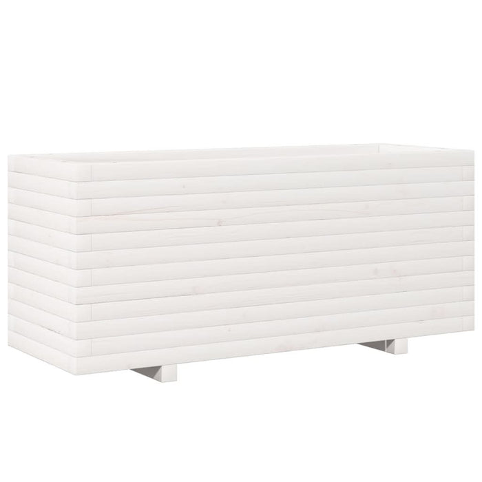 Jardinieră de grădină, alb, 110x40x49,5 cm, lemn masiv de pin - WALTI WALTI