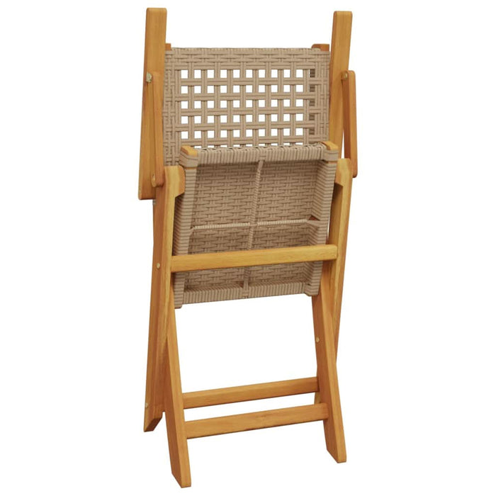 Set mobilier de grădină, 5 piese, bej, poliratan și lemn masiv - WALTI WALTI
