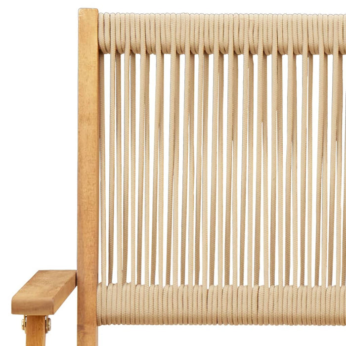Set mobilier de grădină 5 piese polipropilenă bej/lemn masiv - WALTI WALTI