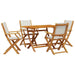 Set mobilier de grădină 5 piese textil alb crem/lemn masiv - WALTI WALTI