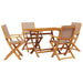 Set mobilier de grădină 5 piese textil taupe/lemn masiv - WALTI WALTI