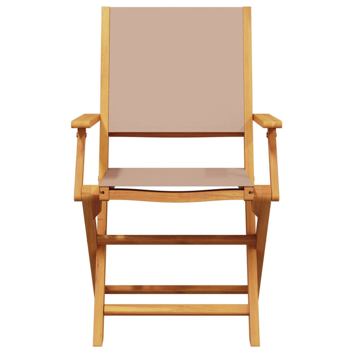 Set mobilier de grădină 5 piese textil taupe/lemn masiv - WALTI WALTI