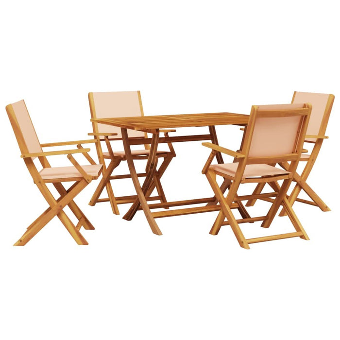 Set mobilier de grădină 5 piese textil bej/lemn masiv - WALTI WALTI