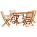 Set mobilier de grădină 5 piese textil bej/lemn masiv - WALTI WALTI