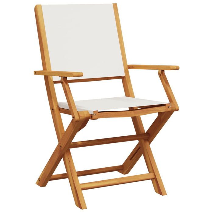 Set mobilier de grădină 7 piese textil alb crem/lemn masiv - WALTI WALTI