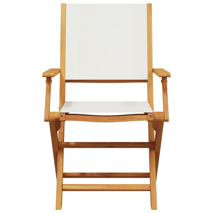 Set mobilier de grădină 7 piese textil alb crem/lemn masiv - WALTI WALTI