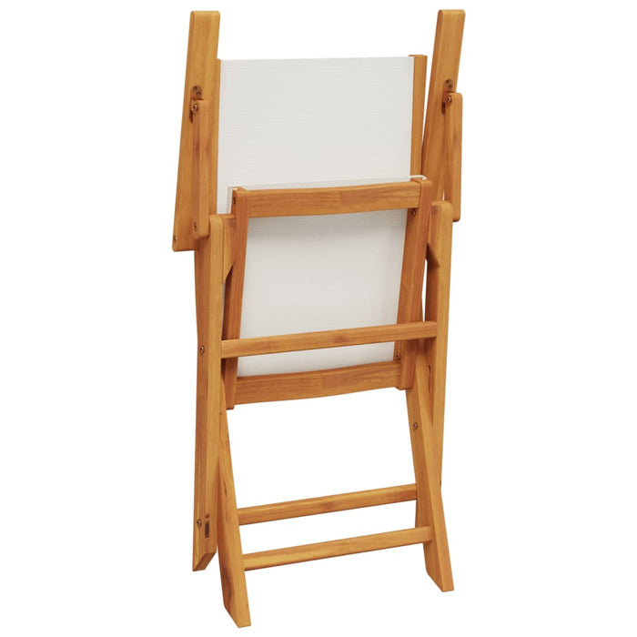 Set mobilier de grădină 7 piese textil alb crem/lemn masiv - WALTI WALTI
