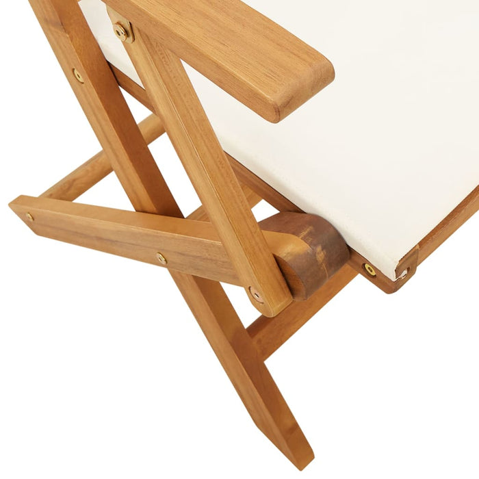 Set mobilier de grădină 7 piese textil alb crem/lemn masiv - WALTI WALTI