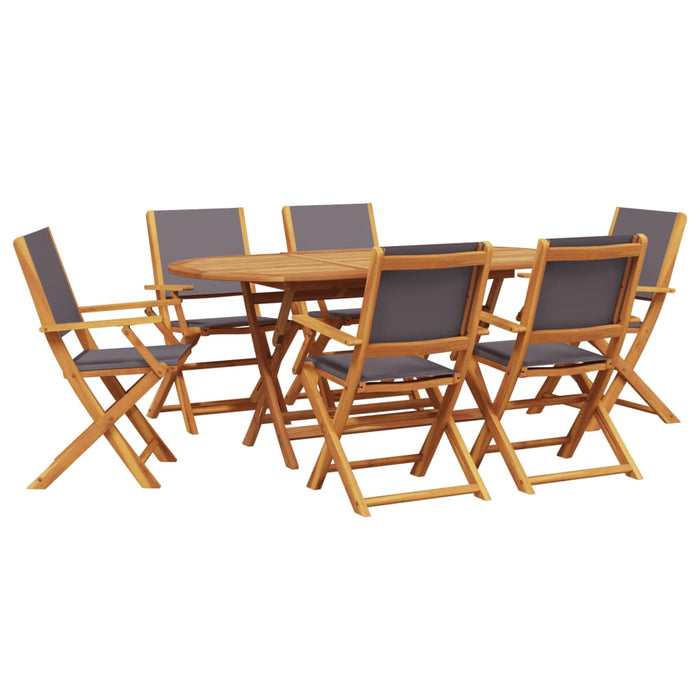 Set mobilier de grădină 7 piese textil antracit/lemn masiv - WALTI WALTI