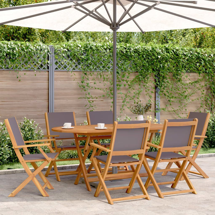 Set mobilier de grădină 7 piese textil antracit/lemn masiv - WALTI WALTI