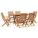 Set mobilier de grădină 7 piese textil taupe/lemn masiv - WALTI WALTI