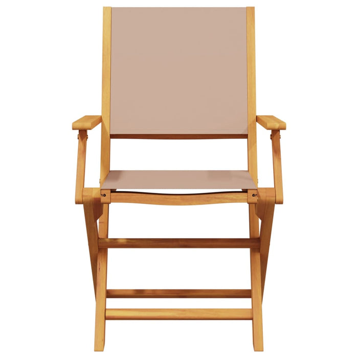 Set mobilier de grădină 7 piese textil taupe/lemn masiv - WALTI WALTI