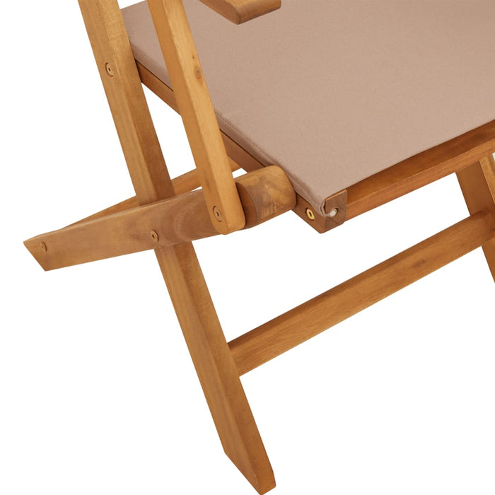 Set mobilier de grădină 7 piese textil taupe/lemn masiv - WALTI WALTI