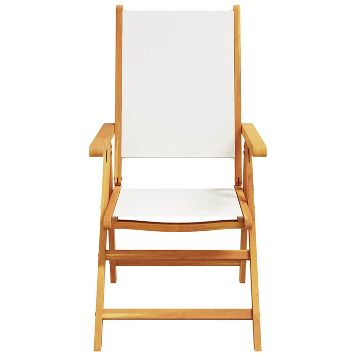 Set mobilier de grădină 7 piese textil alb crem/lemn masiv - WALTI WALTI