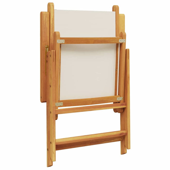 Set mobilier de grădină 7 piese textil alb crem/lemn masiv - WALTI WALTI