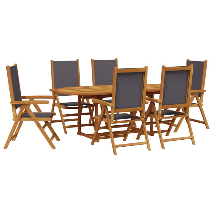 Set mobilier de grădină 7 piese textil antracit/lemn masiv - WALTI WALTI