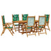 Set mobilier de grădină 7 piese textil model frunze/lemn masiv - WALTI WALTI