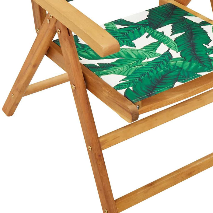 Set mobilier de grădină 7 piese textil model frunze/lemn masiv - WALTI WALTI