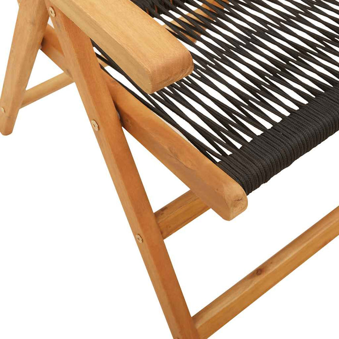 Set mobilier de grădină 7 piese polipropilenă neagră/lemn masiv - WALTI WALTI