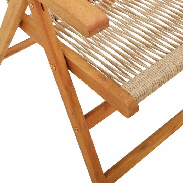 Set mobilier de grădină 7 piese polipropilenă bej/lemn masiv - WALTI WALTI