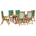 Set mobilier de grădină 7 piese textil model frunze/lemn masiv - WALTI WALTI