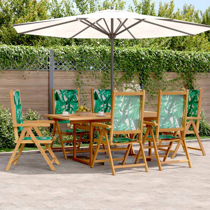 Set mobilier de grădină 7 piese textil model frunze/lemn masiv - WALTI WALTI
