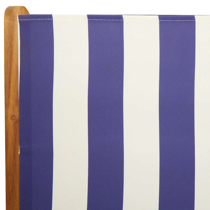 Set mobilier de grădină 7 piese textil albastru alb/lemn masiv WALTI