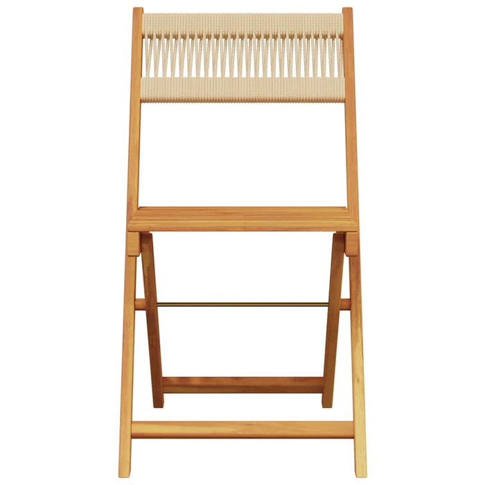 Set mobilier bistro, 3 piese, bej, polipropilenă și lemn masiv - WALTI WALTI