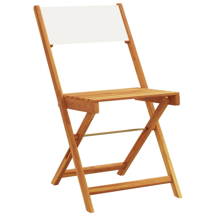 Set mobilier bistro, 3 piese, textil alb crem/lemn masiv - WALTI WALTI