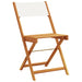 Set mobilier bistro, 3 piese, textil alb crem/lemn masiv - WALTI WALTI