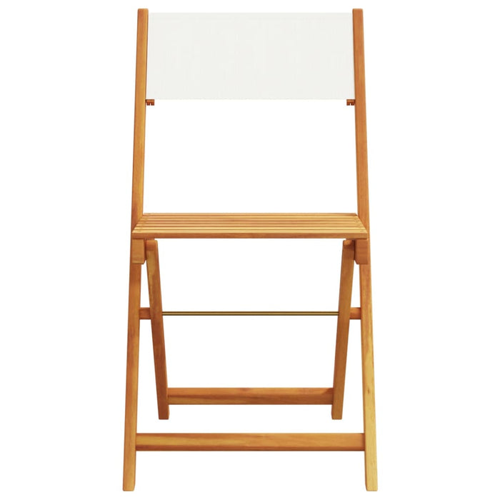 Set mobilier bistro, 3 piese, textil alb crem/lemn masiv - WALTI WALTI