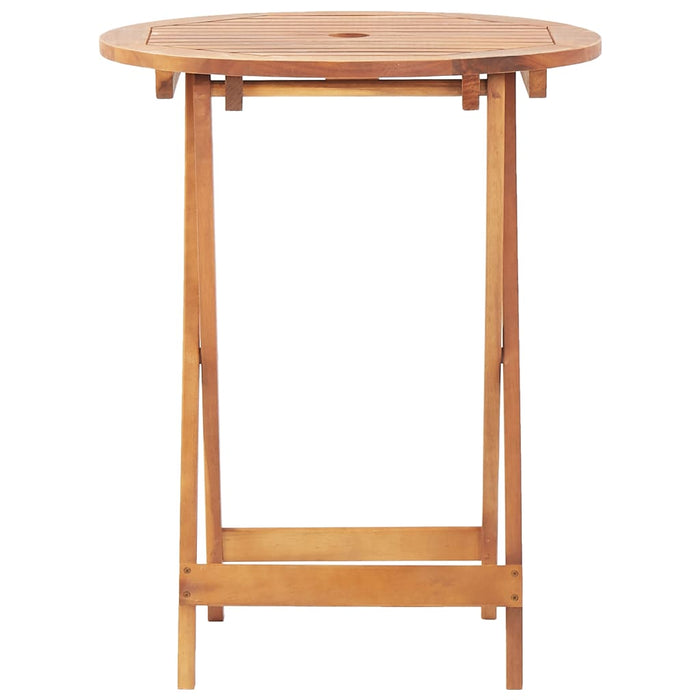 Set mobilier bistro, 3 piese, textil alb crem/lemn masiv - WALTI WALTI