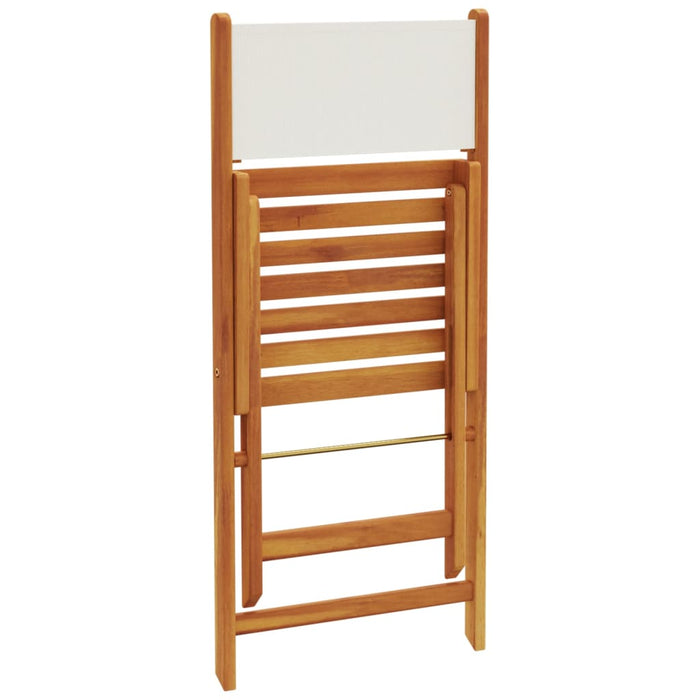 Set mobilier bistro, 3 piese, textil alb crem/lemn masiv - WALTI WALTI