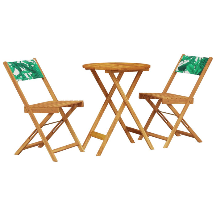 Set mobilier bistro, 3 piese, textil model frunze/lemn masiv - WALTI WALTI