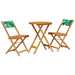 Set mobilier bistro, 3 piese, textil model frunze/lemn masiv - WALTI WALTI