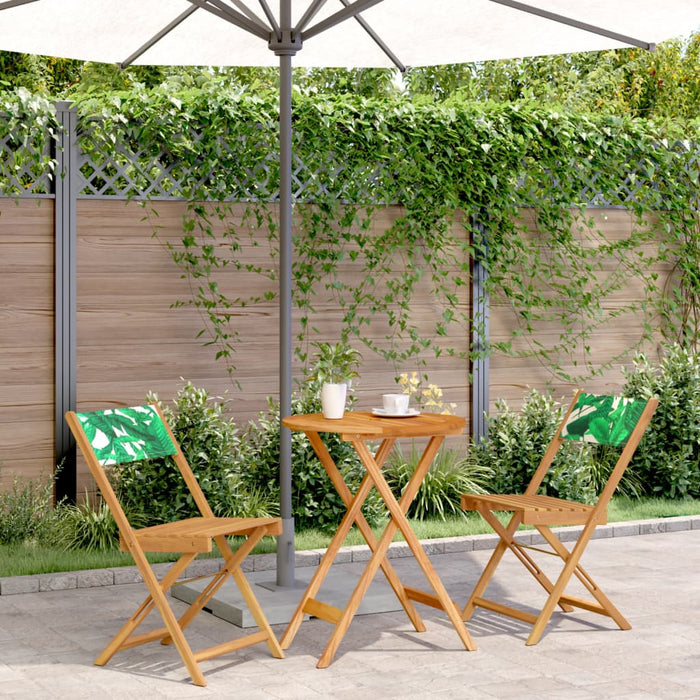 Set mobilier bistro, 3 piese, textil model frunze/lemn masiv - WALTI WALTI