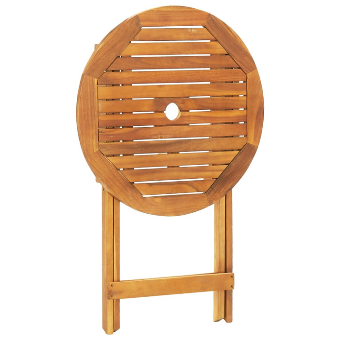 Set mobilier bistro, 3 piese, textil albastru alb/lemn masiv - WALTI WALTI