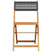Set mobilier bistro, 3 piese, negru, poliratan și lemn masiv - WALTI WALTI