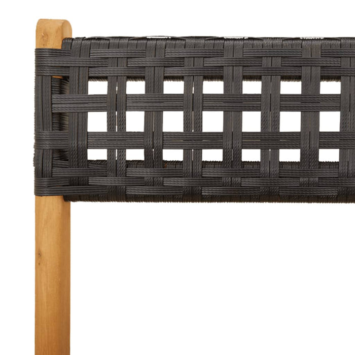 Set mobilier bistro, 3 piese, negru, poliratan și lemn masiv - WALTI WALTI