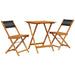 Set mobilier bistro, 3 piese, negru, polipropilenă lemn masiv - WALTI WALTI