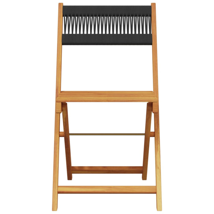 Set mobilier bistro, 3 piese, negru, polipropilenă lemn masiv - WALTI WALTI