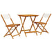 Set mobilier bistro, 3 piese, textil alb crem/lemn masiv - WALTI WALTI