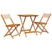 Set mobilier bistro, 3 piese, textil bej/lemn masiv - WALTI WALTI