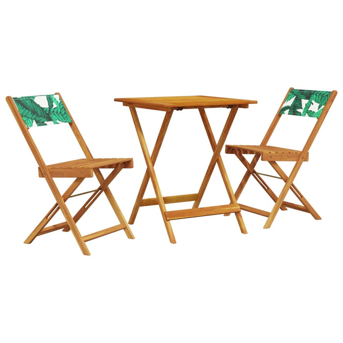 Set mobilier bistro, 3 piese, textil model frunze/lemn masiv - WALTI WALTI