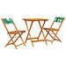Set mobilier bistro, 3 piese, textil model frunze/lemn masiv - WALTI WALTI