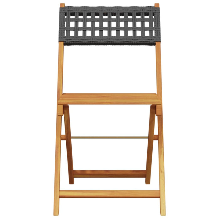 Set mobilier grădină, 5 piese, negru, poliratan și lemn masiv - WALTI WALTI