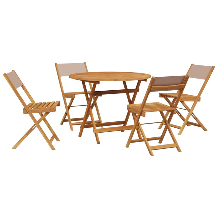 Set mobilier de grădină 5 piese textil taupe/lemn masiv - WALTI WALTI